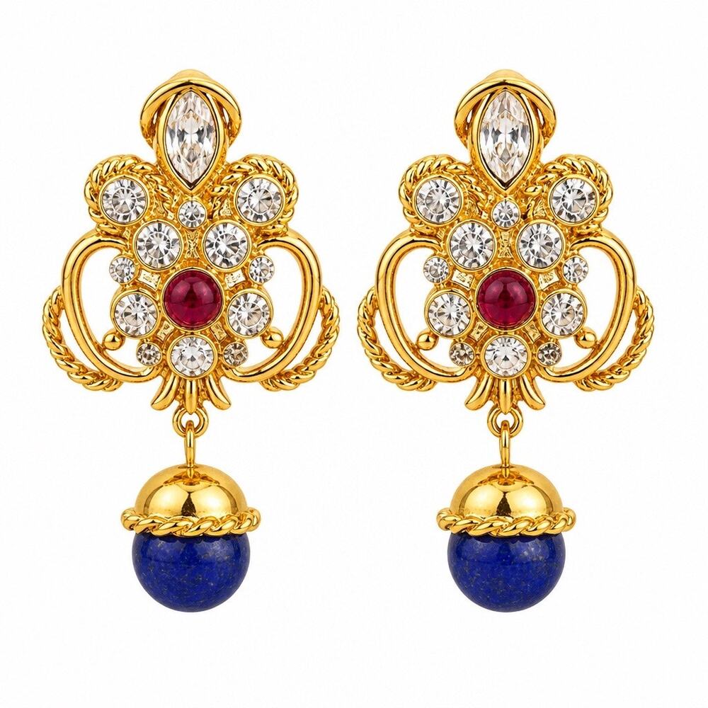 ✨ Vintage 1980s Monet Byzantine Statement Drop Earrings ✨